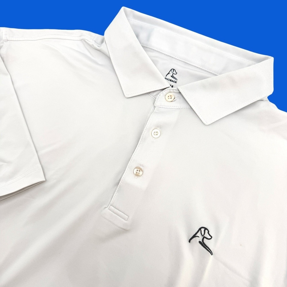 Rhoback Polo Mens 3XL White Short Sleeve Performance Stretch Active Athleisure